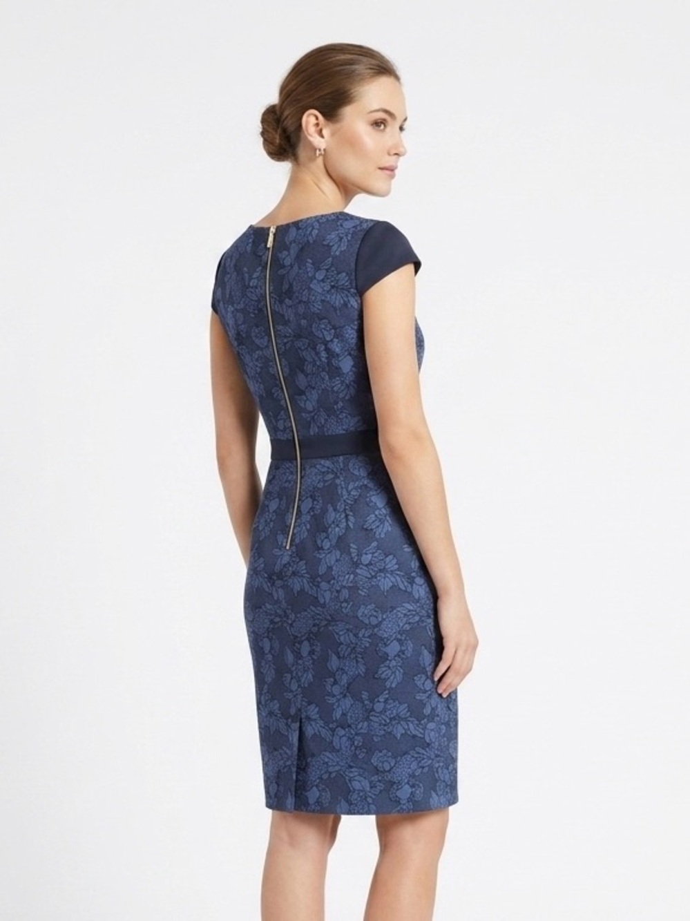 Antonio Melani,  Navy Floral Lace Sheath Dress - XS - Picture 2 of 6